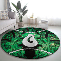 Maori Matariki Hei Matau Kakariki Round Carpet Maori Kowhaiwhai Pattern Galaxy LT01 - Polynesian Pride
