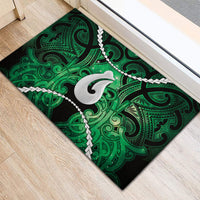 Maori Matariki Hei Matau Kakariki Rubber Doormat Maori Kowhaiwhai Pattern Galaxy LT01 - Polynesian Pride