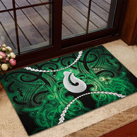 Maori Matariki Hei Matau Kakariki Rubber Doormat Maori Kowhaiwhai Pattern Galaxy LT01 - Polynesian Pride