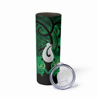 Personalised Maori Matariki Hei Matau Kakariki Skinny Tumbler Maori Kowhaiwhai Pattern Galaxy LT01 - Polynesian Pride