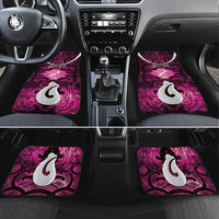 Personalised Maori Matariki Hei Matau Mawhero Car Mats Maori Kowhaiwhai Pattern Galaxy LT01 Set 4pcs Pink - Polynesian Pride