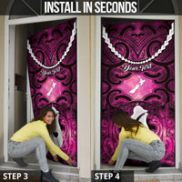 Personalised Maori Matariki Hei Matau Mawhero Door Cover Maori Kowhaiwhai Pattern Galaxy LT01 - Polynesian Pride