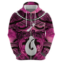 Personalised Maori Matariki Hei Matau Mawhero Zip Hoodie Maori Kowhaiwhai Pattern Galaxy LT01 - Polynesian Pride
