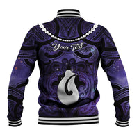 Personalised Maori Matariki Hei Matau Waiporoporo Baseball Jacket Maori Kowhaiwhai Pattern Galaxy LT01 - Polynesian Pride