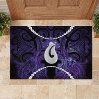 Maori Matariki Hei Matau Waiporoporo Rubber Doormat Maori Kowhaiwhai Pattern Galaxy LT01 Purple - Polynesian Pride