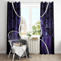 Maori Matariki Hei Matau Waiporoporo Window Curtain Maori Kowhaiwhai Pattern Galaxy LT01 - Polynesian Pride