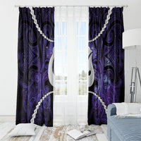 Maori Matariki Hei Matau Waiporoporo Window Curtain Maori Kowhaiwhai Pattern Galaxy LT01 - Polynesian Pride