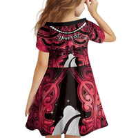Personalised Maori Matariki Hei Matau Whero Family Matching Off Shoulder Short Dress and Hawaiian Shirt Maori Kowhaiwhai Pattern Galaxy LT01 - Polynesian Pride
