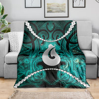 Maori Matariki Hei Matau Turquoise Blanket Maori Kowhaiwhai Pattern Galaxy LT01 - Polynesian Pride