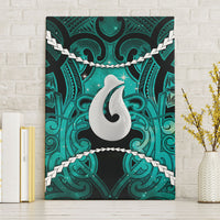 Maori Matariki Hei Matau Turquoise Canvas Wall Art Maori Kowhaiwhai Pattern Galaxy LT01 Without Frame Turquoise - Polynesian Pride