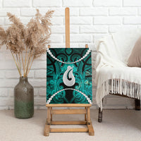 Maori Matariki Hei Matau Turquoise Canvas Wall Art Maori Kowhaiwhai Pattern Galaxy LT01 - Polynesian Pride
