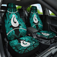 Maori Matariki Hei Matau Turquoise Car Seat Cover Maori Kowhaiwhai Pattern Galaxy LT01 One Size Turquoise - Polynesian Pride