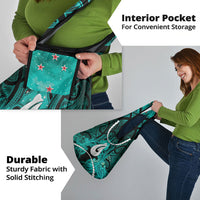 Maori Matariki Hei Matau Turquoise Grocery Bag Maori Kowhaiwhai Pattern Galaxy LT01 - Polynesian Pride