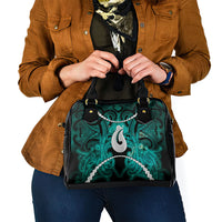 Maori Matariki Hei Matau Turquoise Shoulder Handbag Maori Kowhaiwhai Pattern Galaxy LT01 - Polynesian Pride
