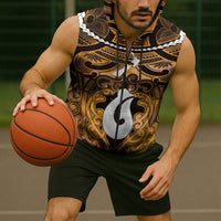 Personalised Maori Matariki Hei Matau Kowhai Sleeveless Zip Hoodie Maori Kowhaiwhai Pattern Galaxy