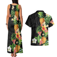 Hawaii Pineapple Tropical Couples Matching Tank Maxi Dress and Hawaiian Shirt Colorful Hibiscus Plumeria LT01 - Polynesian Pride