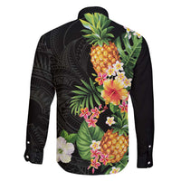 Hawaii Pineapple Tropical Family Matching Short Sleeve Bodycon Dress and Hawaiian Shirt Colorful Hibiscus Plumeria LT01 - Polynesian Pride