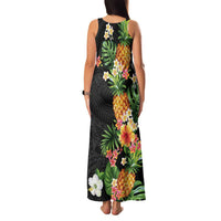 Hawaii Pineapple Tropical Family Matching Tank Maxi Dress and Hawaiian Shirt Colorful Hibiscus Plumeria