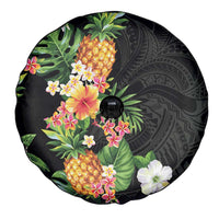 Hawaii Pineapple Tropical Spare Tire Cover Colorful Hibiscus Plumeria
