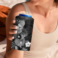 Hawaii Pineapple Tropical 4 in 1 Can Cooler Tumbler Neutral Hibiscus Plumeria