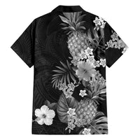 Hawaii Pineapple Tropical Family Matching Short Sleeve Bodycon Dress and Hawaiian Shirt Neutral Hibiscus Plumeria LT01 - Polynesian Pride