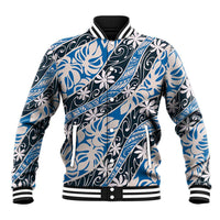 Ninamu Tahiti Tiare Monstera Baseball Jacket Polynesian Pattern Curve Style - Polynesian Pride