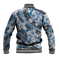 Ninamu Tahiti Tiare Monstera Baseball Jacket Polynesian Pattern Curve Style - Polynesian Pride