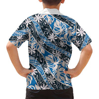 Ninamu Tahiti Tiare Monstera Kid Hawaiian Shirt Polynesian Pattern Curve Style LT01 - Polynesian Pride
