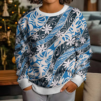 Ninamu Tahiti Tiare Monstera Kid Ugly Christmas Sweater Polynesian Pattern Curve Style - Polynesian Pride