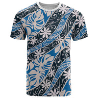 Ninamu Tahiti Tiare Monstera T Shirt Polynesian Pattern Curve Style - Polynesian Pride