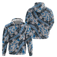 Ninamu Tahiti Tiare Monstera Zip Hoodie Polynesian Pattern Curve Style - Polynesian Pride