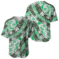 Matie Tahiti Tiare Monstera Baseball Jersey Polynesian Pattern Curve Style LT01 - Polynesian Pride