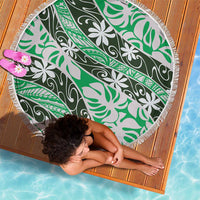 Matie Tahiti Tiare Monstera Beach Blanket Polynesian Pattern Curve Style - Polynesian Pride