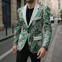 Matie Tahiti Tiare Monstera Blazer Polynesian Pattern Curve Style - Polynesian Pride