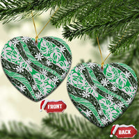 Matie Tahiti Tiare Monstera Ceramic Ornament Polynesian Pattern Curve Style - Polynesian Pride