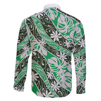 Matie Tahiti Tiare Monstera Family Matching Long Sleeve Bodycon Dress and Hawaiian Shirt Polynesian Pattern Curve Style LT01 - Polynesian Pride