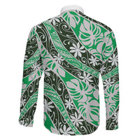 Matie Tahiti Tiare Monstera Family Matching Off Shoulder Maxi Dress and Hawaiian Shirt Polynesian Pattern Curve Style LT01 - Polynesian Pride