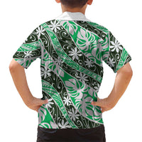 Matie Tahiti Tiare Monstera Family Matching Short Sleeve Bodycon Dress and Hawaiian Shirt Polynesian Pattern Curve Style - Polynesian Pride
