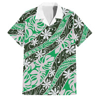 Matie Tahiti Tiare Monstera Family Matching Short Sleeve Bodycon Dress and Hawaiian Shirt Polynesian Pattern Curve Style - Polynesian Pride