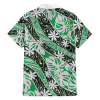 Matie Tahiti Tiare Monstera Family Matching Short Sleeve Bodycon Dress and Hawaiian Shirt Polynesian Pattern Curve Style - Polynesian Pride