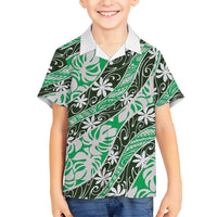 Matie Tahiti Tiare Monstera Family Matching Short Sleeve Bodycon Dress and Hawaiian Shirt Polynesian Pattern Curve Style - Polynesian Pride