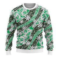 Matie Tahiti Tiare Monstera Ugly Christmas Sweater Polynesian Pattern Curve Style - Polynesian Pride