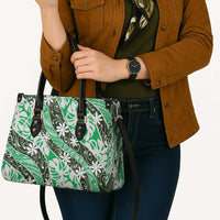 Matie Tahiti Tiare Monstera Leather Bag Polynesian Pattern Curve Style - Polynesian Pride