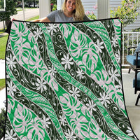 Matie Tahiti Tiare Monstera Quilt Polynesian Pattern Curve Style - Polynesian Pride