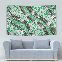 Matie Tahiti Tiare Monstera Tapestry Polynesian Pattern Curve Style - Polynesian Pride