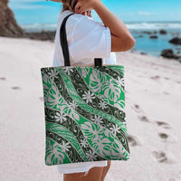 Matie Tahiti Tiare Monstera Tote Bag Polynesian Pattern Curve Style - Polynesian Pride