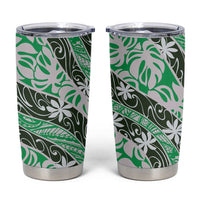 Matie Tahiti Tiare Monstera Tumbler Cup Polynesian Pattern Curve Style - Polynesian Pride