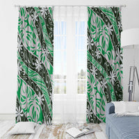 Matie Tahiti Tiare Monstera Window Curtain Polynesian Pattern Curve Style - Polynesian Pride