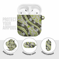 Olive Tahiti Tiare Monstera AirPods Case Polynesian Pattern Curve Style LT01 - Polynesian Pride