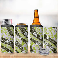 Olive Tahiti Tiare Monstera 4 in 1 Can Cooler Tumbler Polynesian Pattern Curve Style - Polynesian Pride